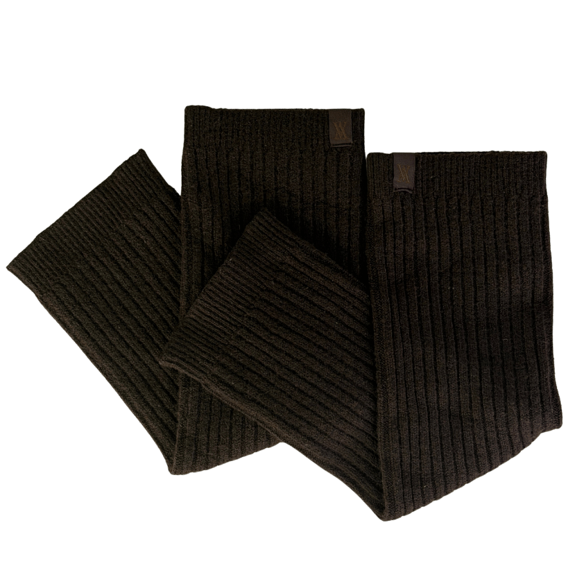 vivaia Brown Knit Ribbed Leg Warmers UK M