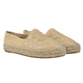 CHANEL Beige Leather Cc Quilted Espadrilles Flats UK 5 EU 38
