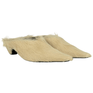 Alias Mae Pony Hair Heeled Mulesin Buttermilk Cream UK 6 EU 39