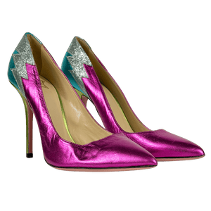JF LONDON Multicoloured Lightning Strike Stiletto Heels UK 6 EU 39