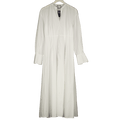 Beare Park White Pleated Cotton-poplin Maxi Shirt Dress UK 10