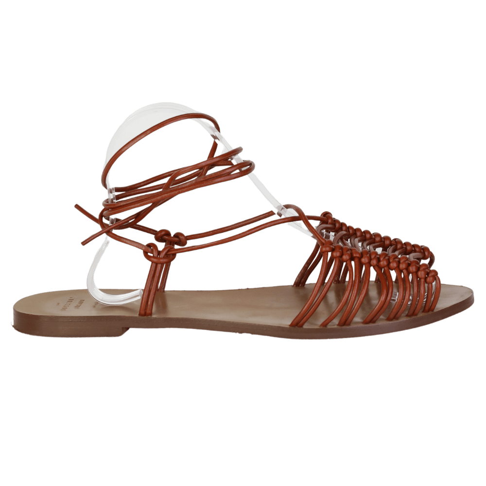 Sezane Brown Louie Low Sandals UK 8 EU 41 👠