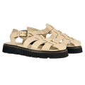 WYSE LONDON Cream Leather Darcie Fisherman Sandals UK 4 EU 37