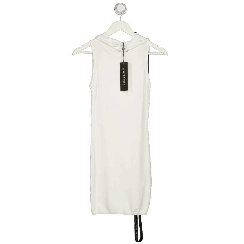 White Fox Out Of My Head Knit Mini Dress Off White UK S