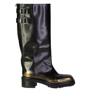 Jimmy Choo Black Brooklyn 50 Leather Knee-high Boots UK 7 EU 40