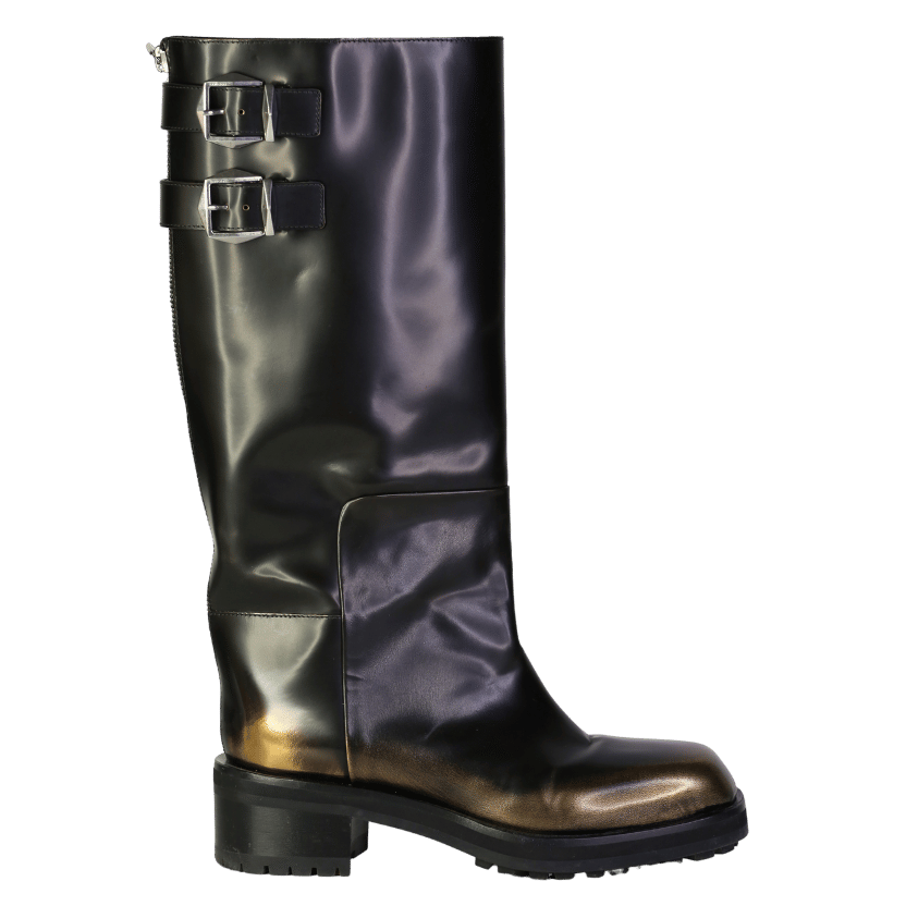 Jimmy Choo Black Brooklyn 50 Leather Knee-high Boots UK 7 EU 40 👠