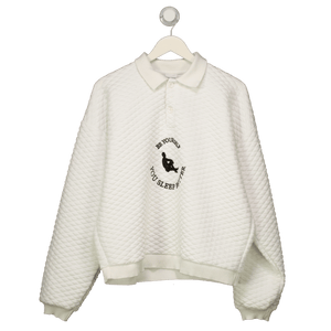Sisters & Seekers White Quilted "Be Yourself" Polo Sweatshirt One Size