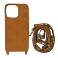 MCM X Xouxou Logo Cognac Brown Phone Necklace (iphone 13 Pro ) One Size