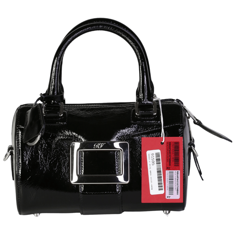 Roger Vivier Black Belle Vivier Bag In Patent Leather Mini