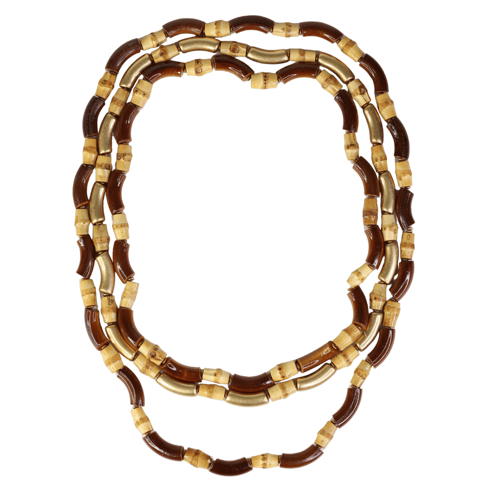 ZARA Brown Trio Of Wooden Necklaces