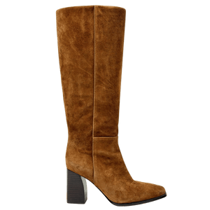 PAIGE Tan Brown Suede Square Toe Knee Boots Us6.5 UK 4.5 EU 37.5