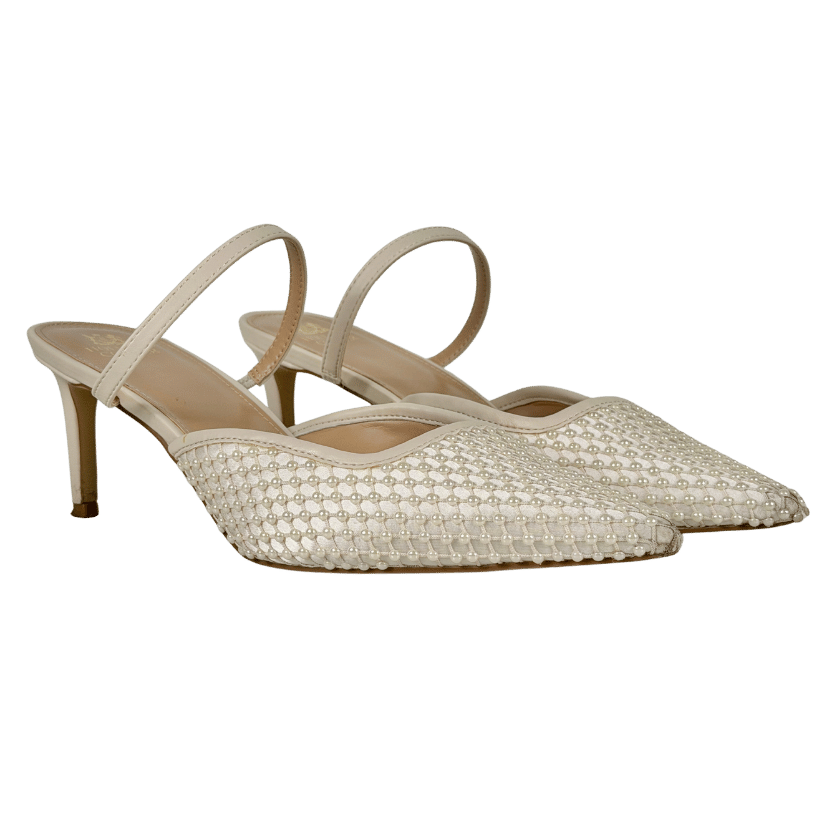 HOLLAND COOPER Cream Wear All Day Vienna Pearl Heel Champagne Pearl UK 8 EU 41