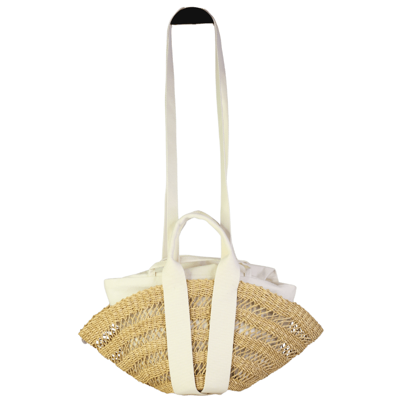 muun Cream Small Straw Sophie Tote Bag One Size