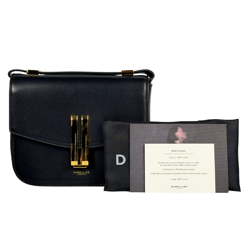 DEMELLIER LONDON The Vancouver Leather Handbag Smooth Black Leather