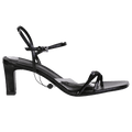 Massimo Dutti Black Leather Twist Strappy Heel UK 8 EU 41 👠