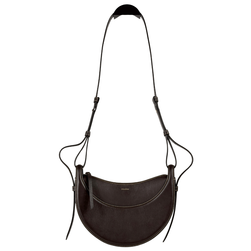 POLENE Numéro Dix Edition Smooth Brown Leather Crossbody Bag One Size