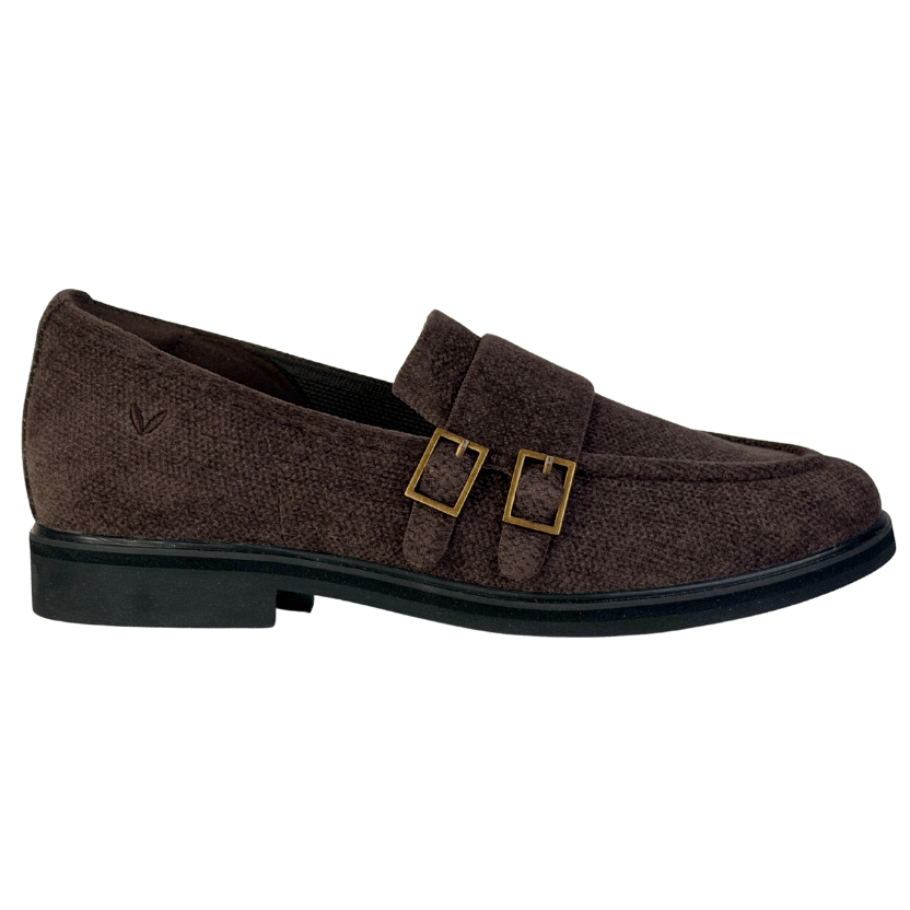 VIVAIA Sustainable Washable Brown Round-toe Velvet Penny Loafers UK 5.5 EU 38.5 👠