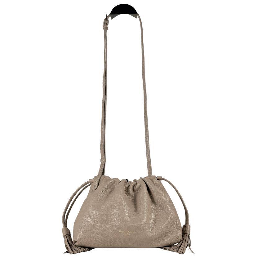 ASPINAL OF LONDON Beige Soho Large Crossbody Pebbled Leather Pouch Bag