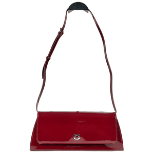CAREL PARIS Madeleine  Burgundy Patent Leather Shoulder Bag