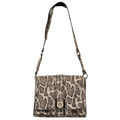 Whistles Beige Snake-print Fold Over Shoulder Bag