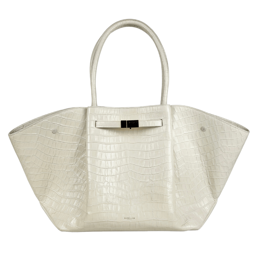 DEMELLIER LONDON Cream New York Croc-effect Leather Tote Bag