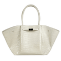 DEMELLIER LONDON Cream New York Croc-effect Leather Tote Bag