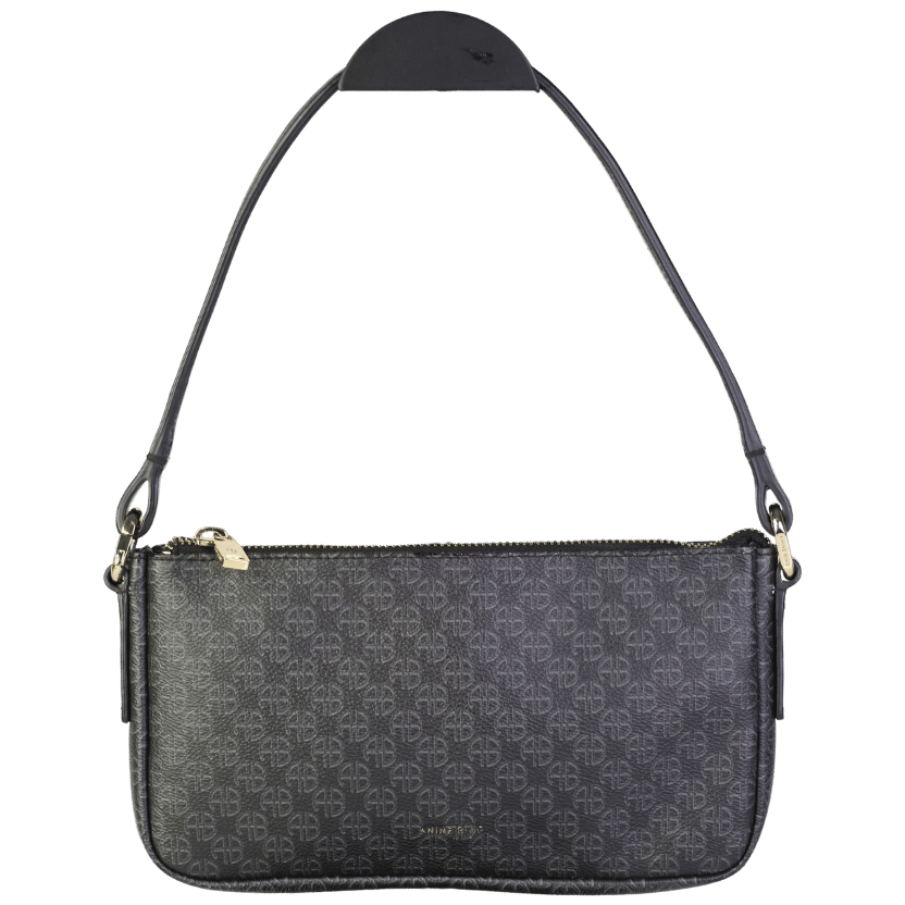 Anine Bing Bianca Monogram Logo Shoulder Bag In Black One Size