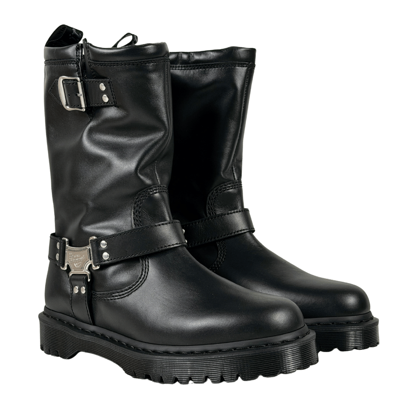 DR MARTENS Anistone Hi Unisex - Cowboy/biker Boots - Black Leather UK 9 EU 43 👞