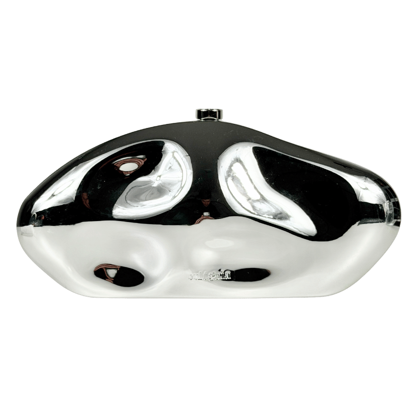 CULT GAIA Metallic Silver Caldera Clutch