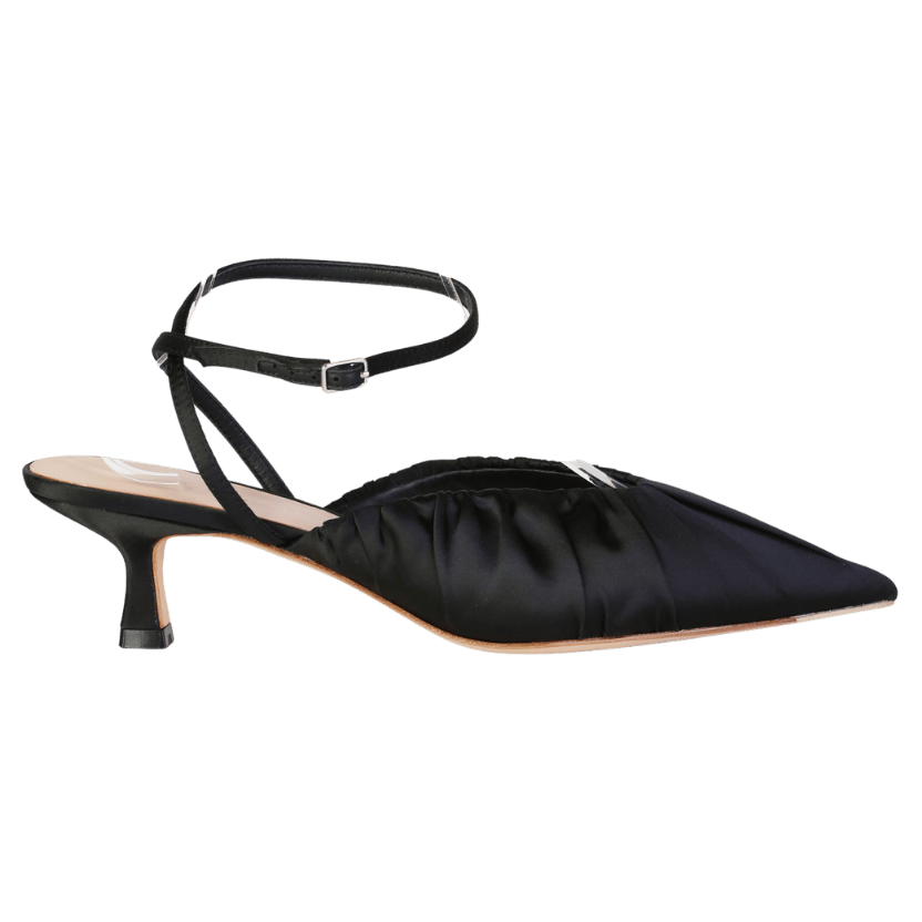 Loeffler Randall Black Rio Ruched Satin Pumps UK 7.5 EU 40.5 👠