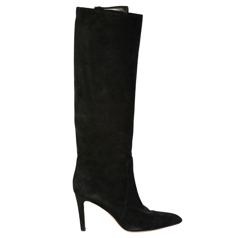 Gianvito Rossi Black Hansen 85 Suede Knee-high Boots UK 7 EU 40 👠