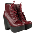 JEFFREY CAMPBELL Red Leather Lace Up Heeled Platform Ankle Boots UK 8 EU 41 👠