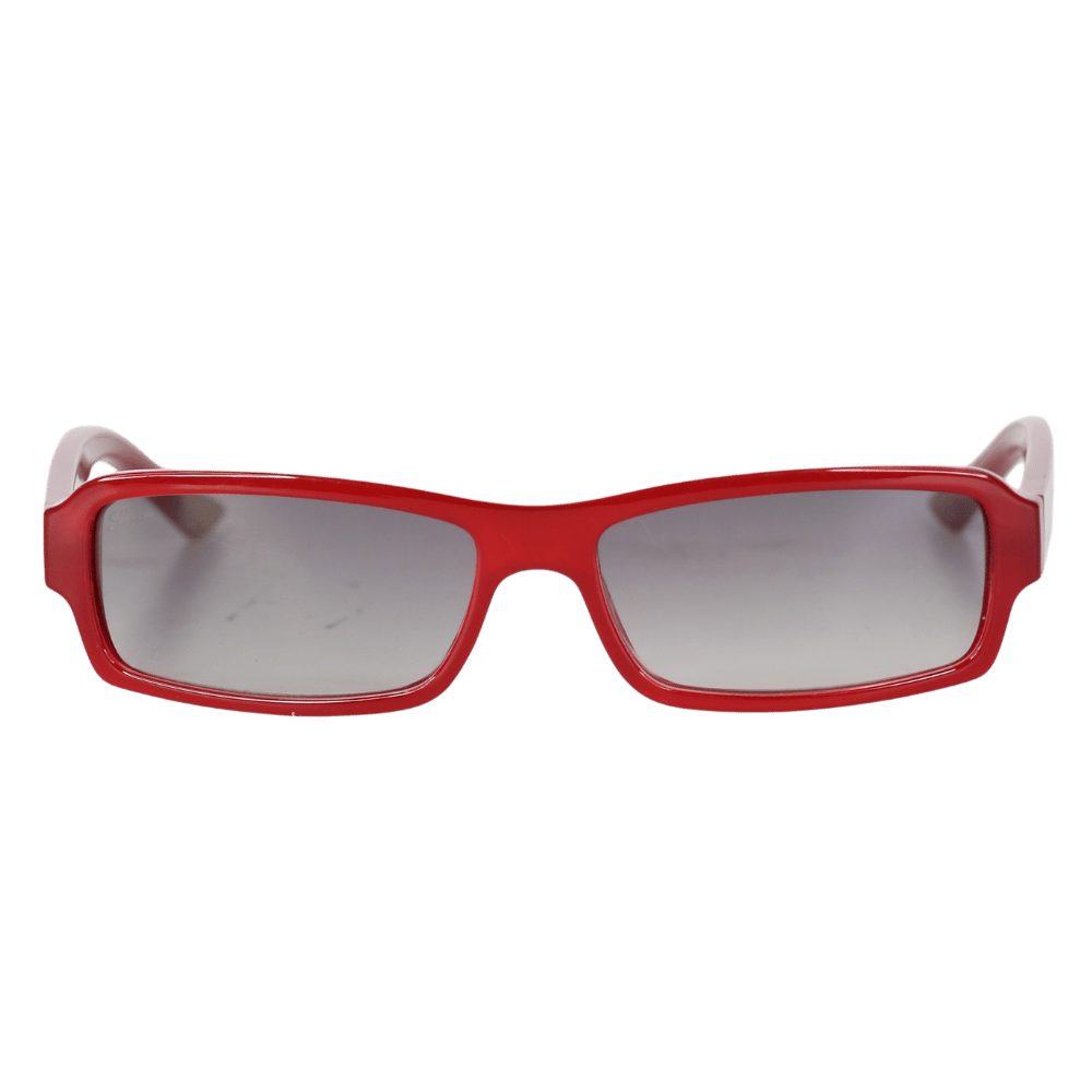 lexxola Red Rectangular Sunglasses One Size