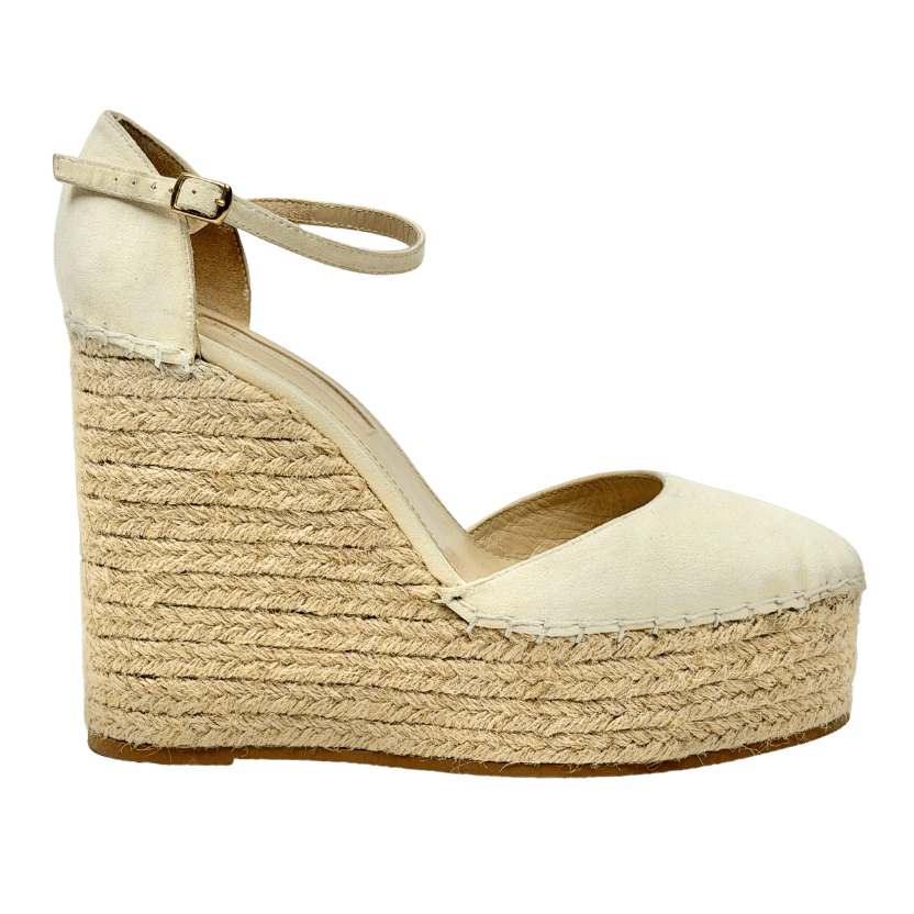 Eleanor Wellesly Cream Amore Wedge Espadrilles UK 5 EU 38 👠