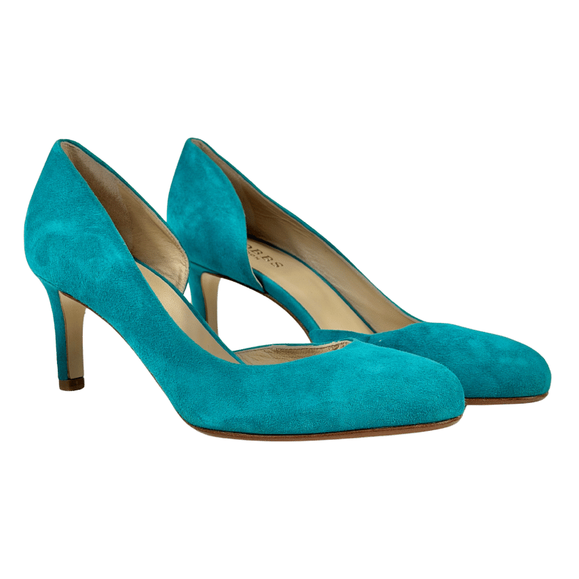 HOBBS Turquoise Blue Tallulah Suede Court Shoes UK 5 EU 38 👠