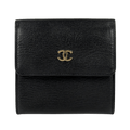 CHANEL Black / Gold "CC" Small Leather Purse