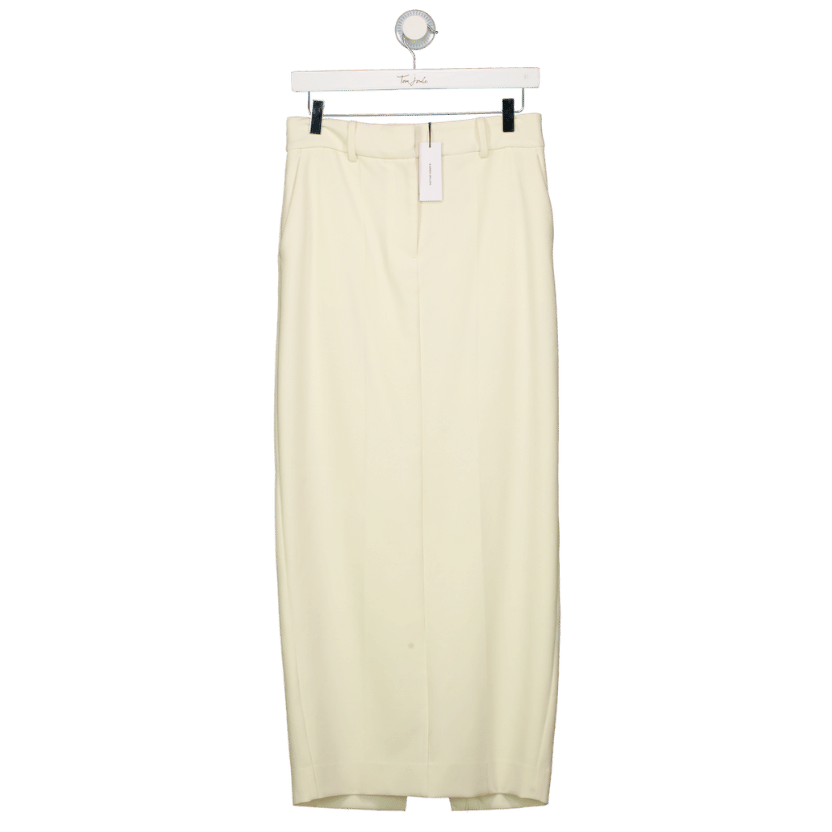 Karen Millen Cream Compact Stretch Essential Tailored Maxi Skirt UK 6