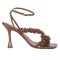 BY FAR Brown Floral Leather Heel UK 4 EU 37 👠