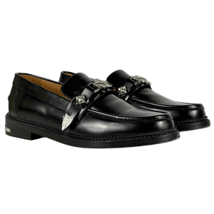 Toga Virlis Ssense Exclusive Black Metal Loafers UK 9 EU 43