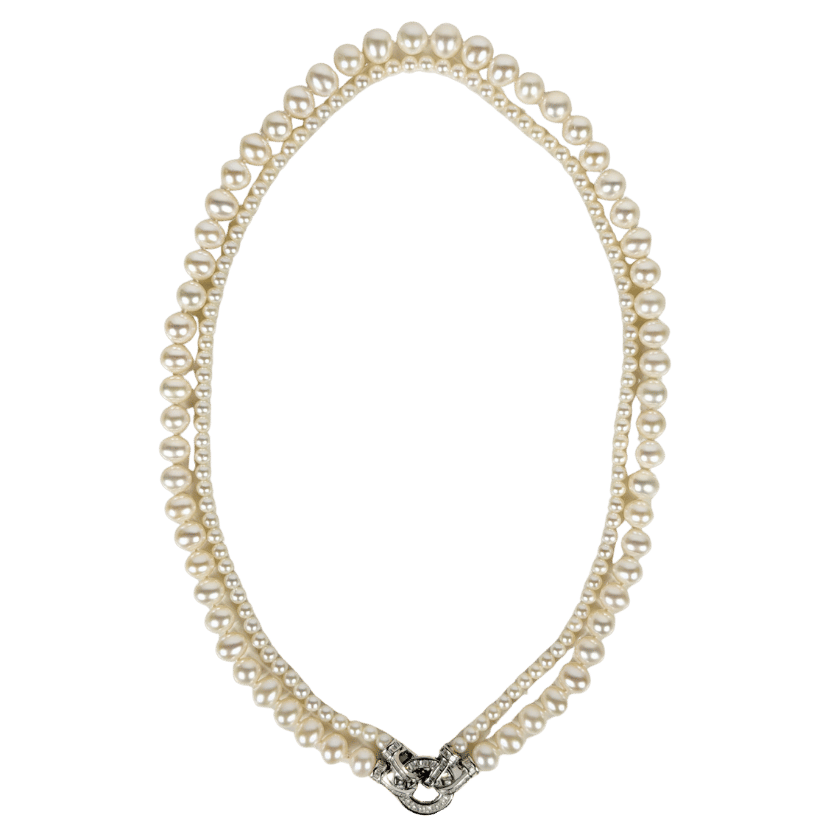 GINGIBERI White Irie Double-layered Aurora Pearl & Sterling Silver Necklace