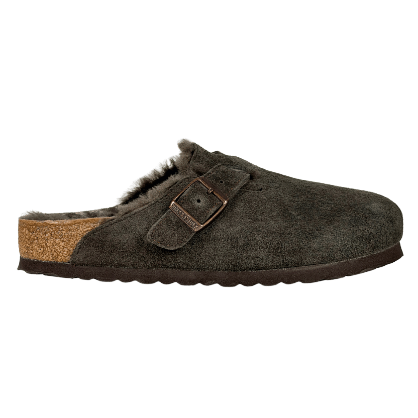 BIRKENSTOCK Brown Boston Shearling  Suede Leather UK 5 EU 38 👠