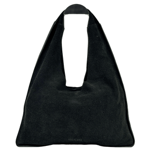 FOLKLORE THE LABEL Black Suede Slouchy Shoulder Bag