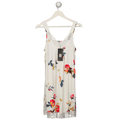 Lovasy White Loose Chemise Floral Night Dress With Lace UK M