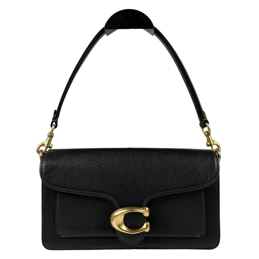 COACH Black Pebbled Leather Tabby Shoulder Bag