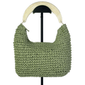 ASOS Green Design Straw Grab Bag With Marbel Resin Handle One Size