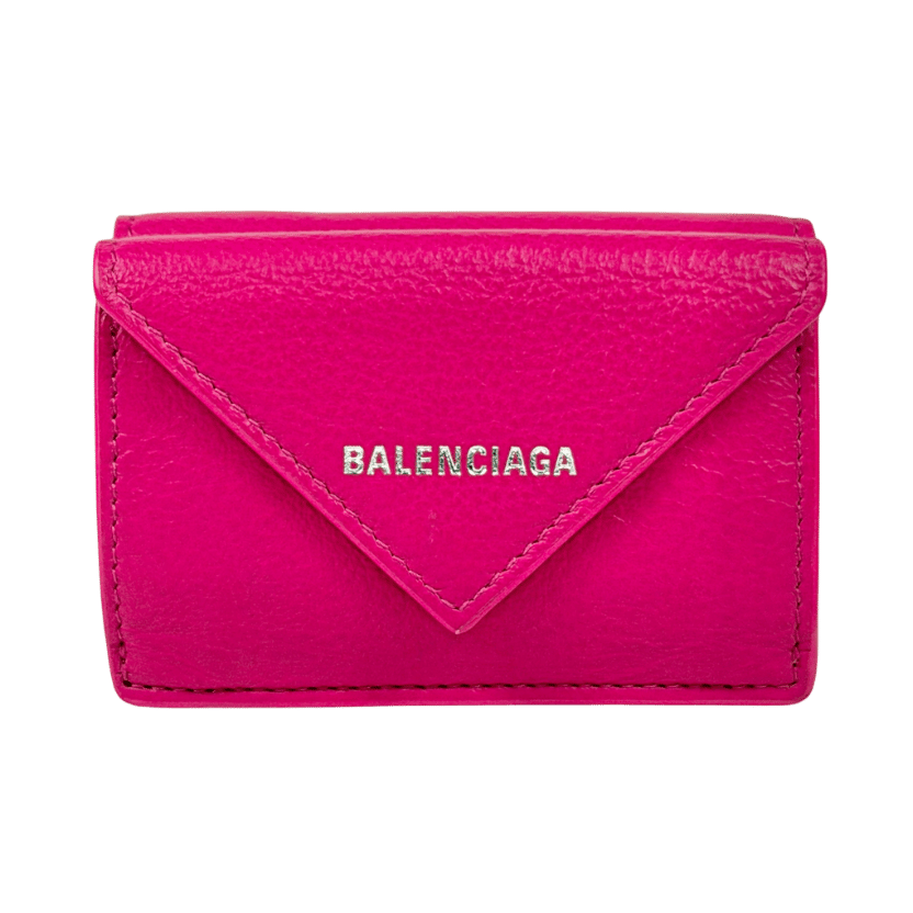 BALENCIAGA Papier Wallet Purse Mini Rose Magenta Pink