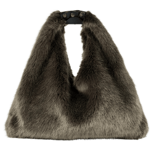 HELEN MOORE Brown Luxury Faux Fur And Leather Triangle Bag One Size