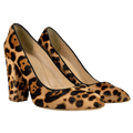 J. CREW Brown Etta Leopard Calf Hair Block Heel Pumps Us6.5 UK 4 EU 37