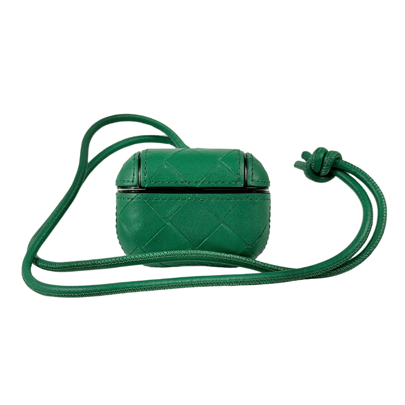 BOTTEGA VENETA Airpod Pro Green Woven Leather Case One Size