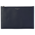 Aspinal Of London Blue Essential Flat Pouch In Navy Pebble One Size